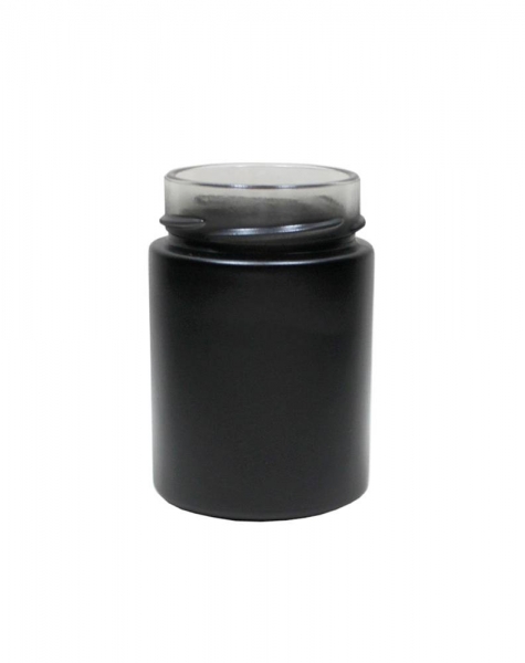 Rundglas 192ml schwarz matt beschichtet Mündung TO58 Deep  Lieferung ohne Verschluss, bei Bedarf bitte separat bestellen.